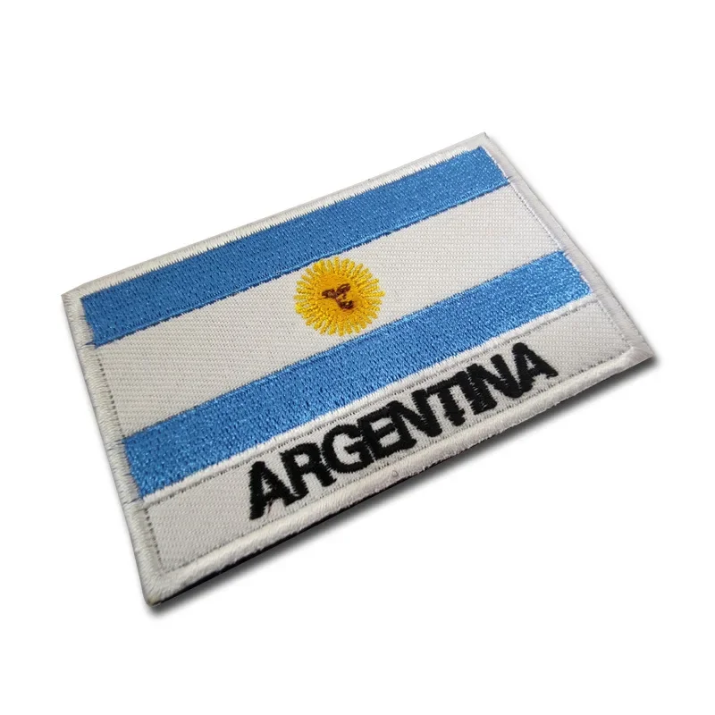 Patch ricamo bandiera Argentina Patch bandiera del mondo gancio e anello distintivo capitolo abbigliamento cappello zaino accessori borsa Appliques