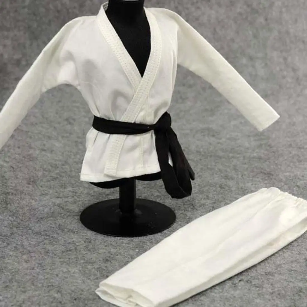 Vêtements de figurine d'action, judo de karaté blanc imbibé, vêtements Wu GSigned, 1/6