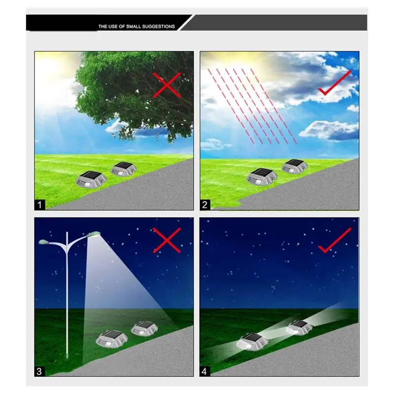 Warning Light Semi-Circular Crescent Road Reflective Ground Light For Landscape Fence Wall Red Light