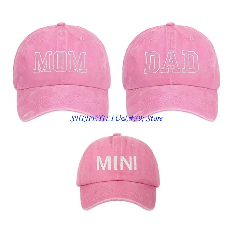 E21F 3pack Retros Styles Family Matching Baseball Hat Adjustable Embroidered