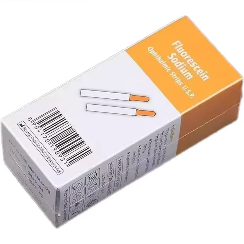 

Indian Fluorescein Sodium Test Paper Tear Test Filter Paper Fluorescent Strip Eye Examination Tool Individual Package Test Paper