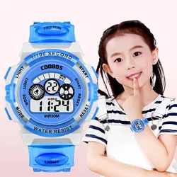 Reloj electrónico para niños y niñas, esfera luminosa, resistente al agua, multifunción