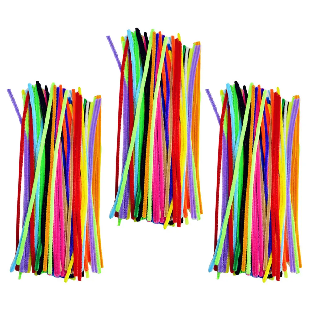

300pcs Colored Chenille Stems Craft Supplies Bendable Sticks For Kids Diy Crafts Making Art Activity Educational Projects