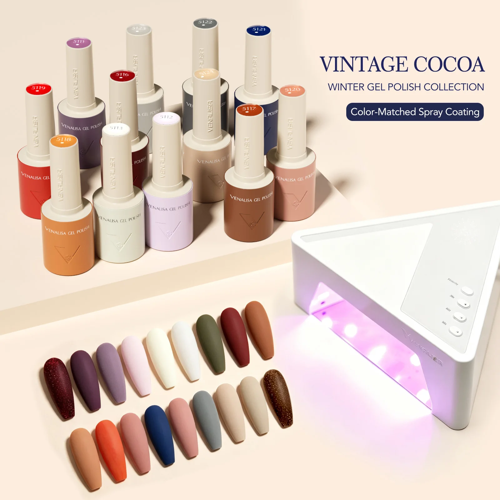 VENALISA 18 Farben Nude Braun Winter Herbst 10ml Gel-Nagellack Aushärtbarer UV-LED-Lack Langanhaltende Maniküre DIY Nagelkunst – Detail 6