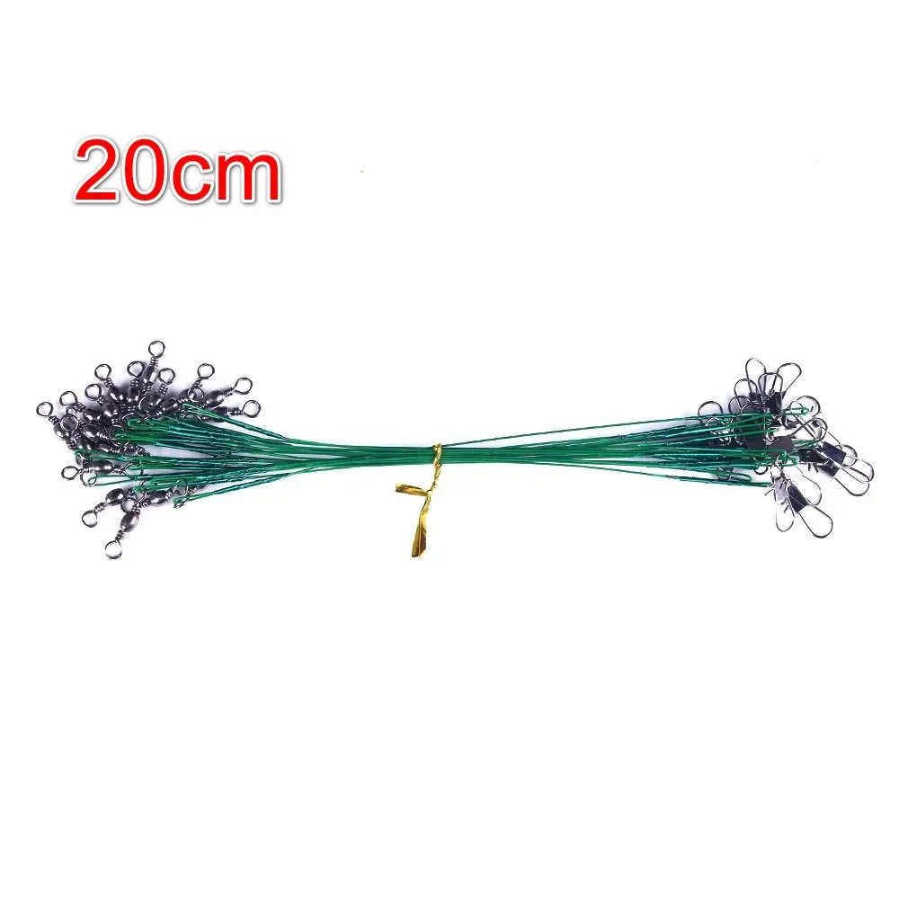 Anti-Biss-Stahl-Angelschnur, Stahldrahtvorfach mit Drehgelenk, Angelzubehör, Bleikern, Leine, Angeldraht, 15 cm, 20 cm, 25 cm, 30 cm