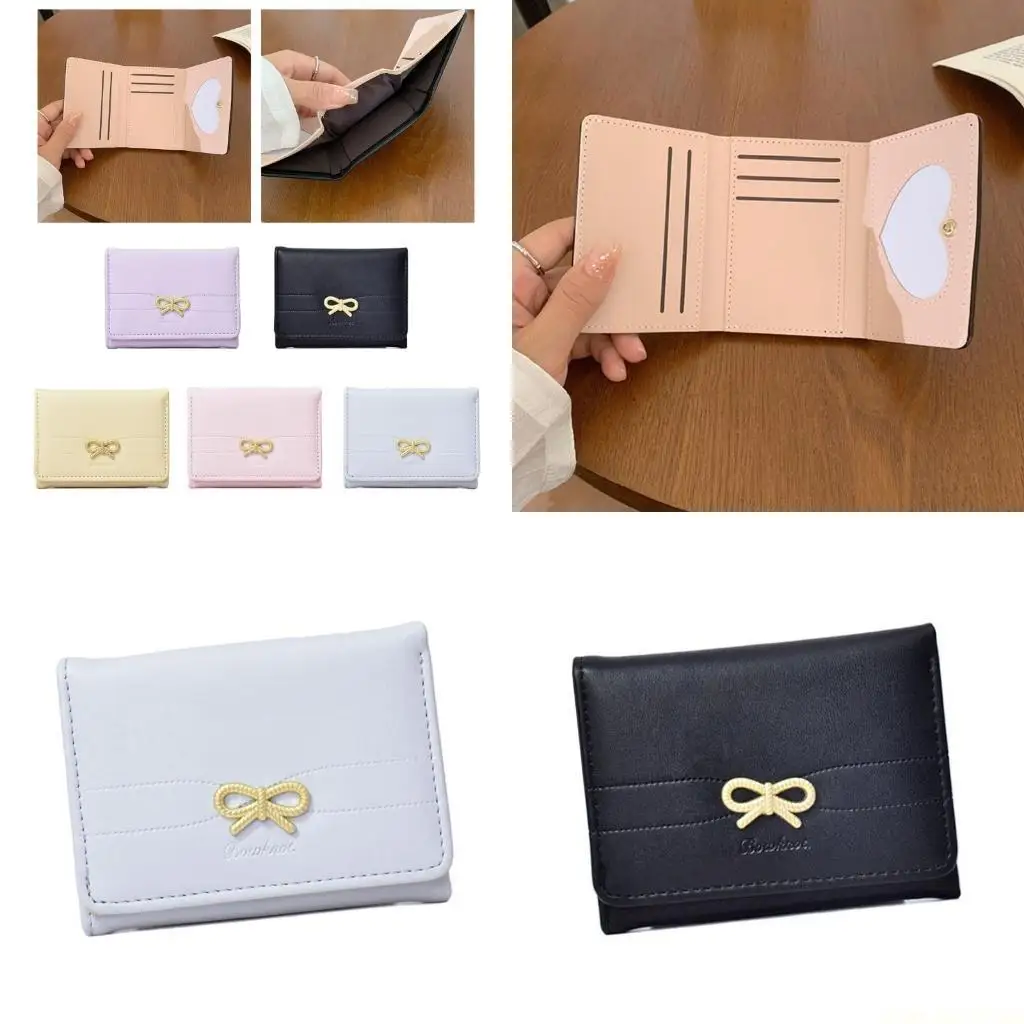 

X90D женский короткий кошелек с держателем для карт, маленький кошелек из искусственной кожи, кошелек для монет, милый кошелек с