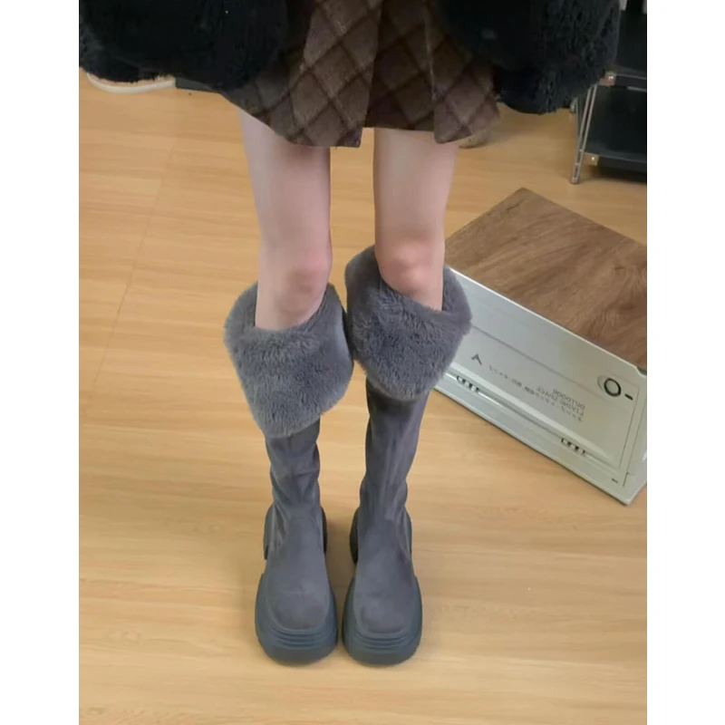 bottes-de-neige-longues-pour-femmes-chaudes-en-cuir-automne-hiver-nouvelle-mode-coreenne-bout-rond