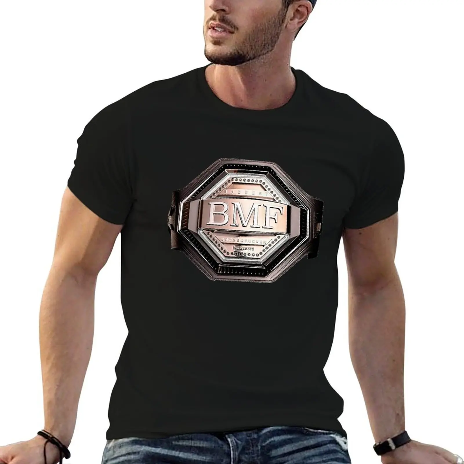 BMF Belt T-Shirt Daily Work Short Sleeve Top