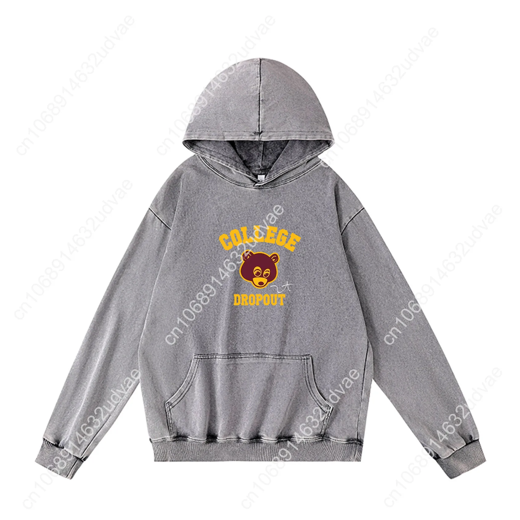 Kanye West Hoodies Retro Hooded Sweatshirt Man Woman Teenager Vintage Pullover Sweat Shirt with Pocket Oversized Custom Tops