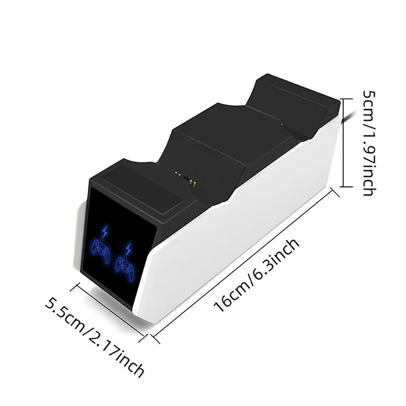 Soporte de carga de controlador Dual retroiluminado RGB para PlayStation 5 P-5, acoplamiento de carga rápida con Cable de carga tipo C