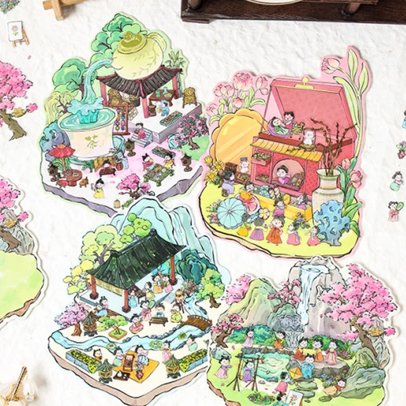 

Mr Paper Garden тема ландшафтный дизайн наклейки DIY миниатюрная сцена визуальное укладка ландшафтный дизайн наклейки 12 шт.