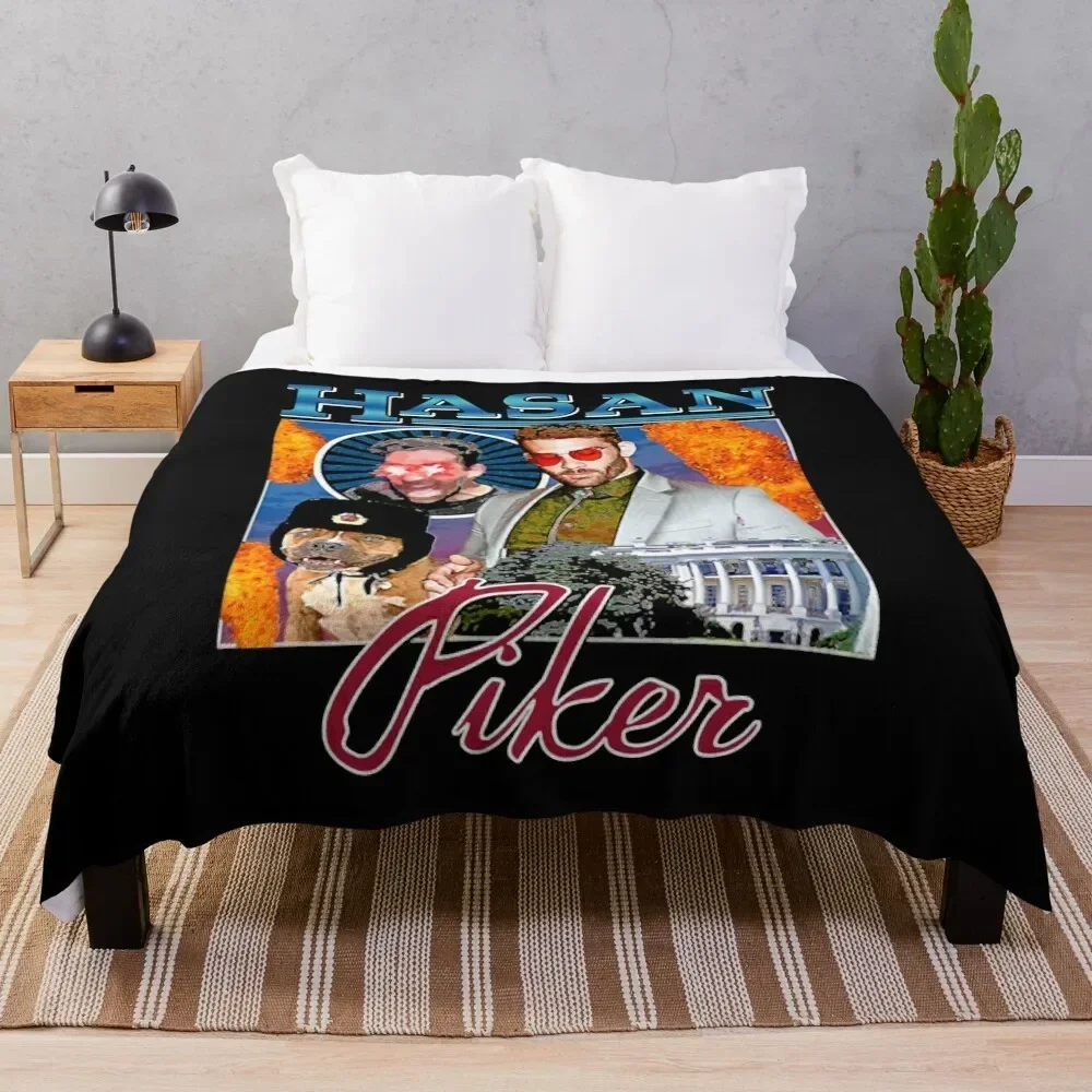 Vintage Hasan Piker Journalist Awesome Game Throw Blanket Winter beds Bed Blankets