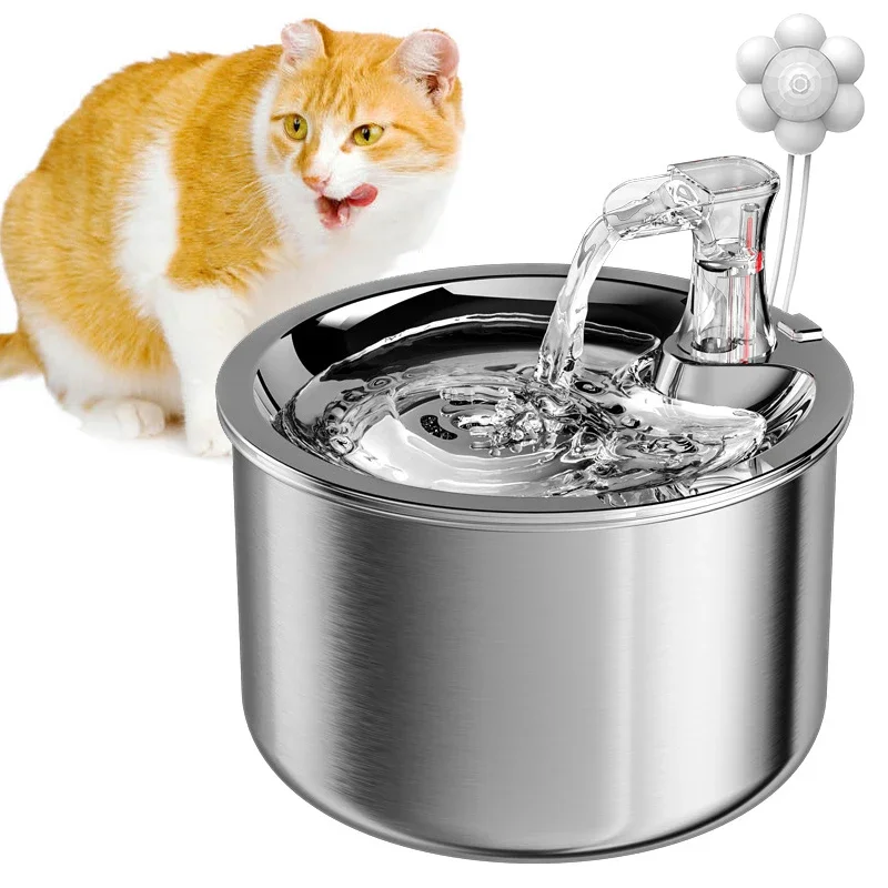 

Cat Water Dispenser Automatic Cats Dog Water Fountain Running With 4-layer Filter Sensor Stainles Steel Pet Cat Drinker Fountain