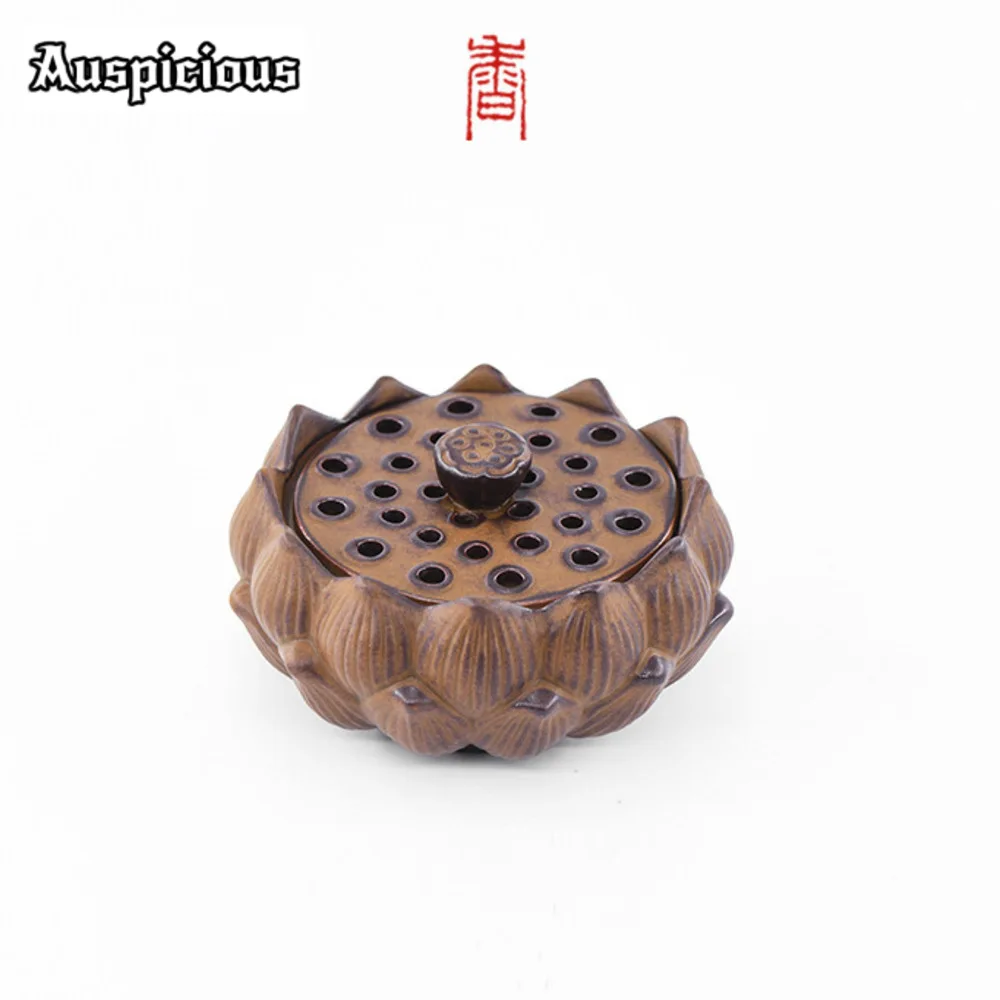 Lotus Plate Ceramic Scented Candles Stove Mosquito Repellent Incense Household Smell Distributor Tea Services Decoration Crafts