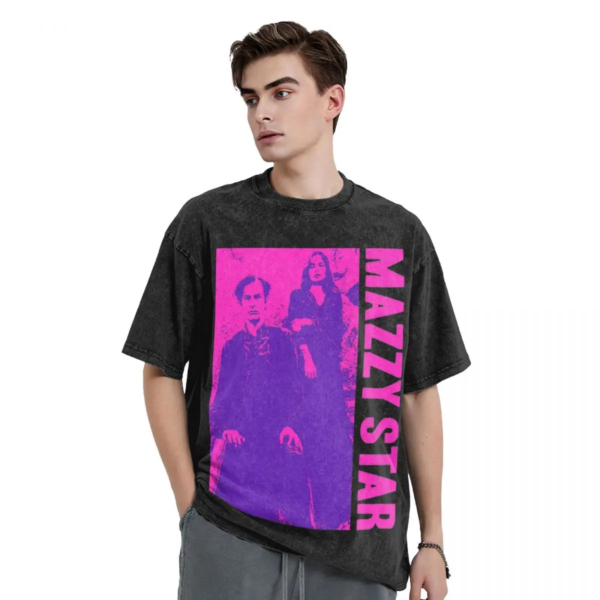 Mazzy Star 90s Dreampop T Shirts Hip Hop Washed Cotton Street T-Shirts Punk Rock Vintage for Men Women Tops Streetwear Graphic