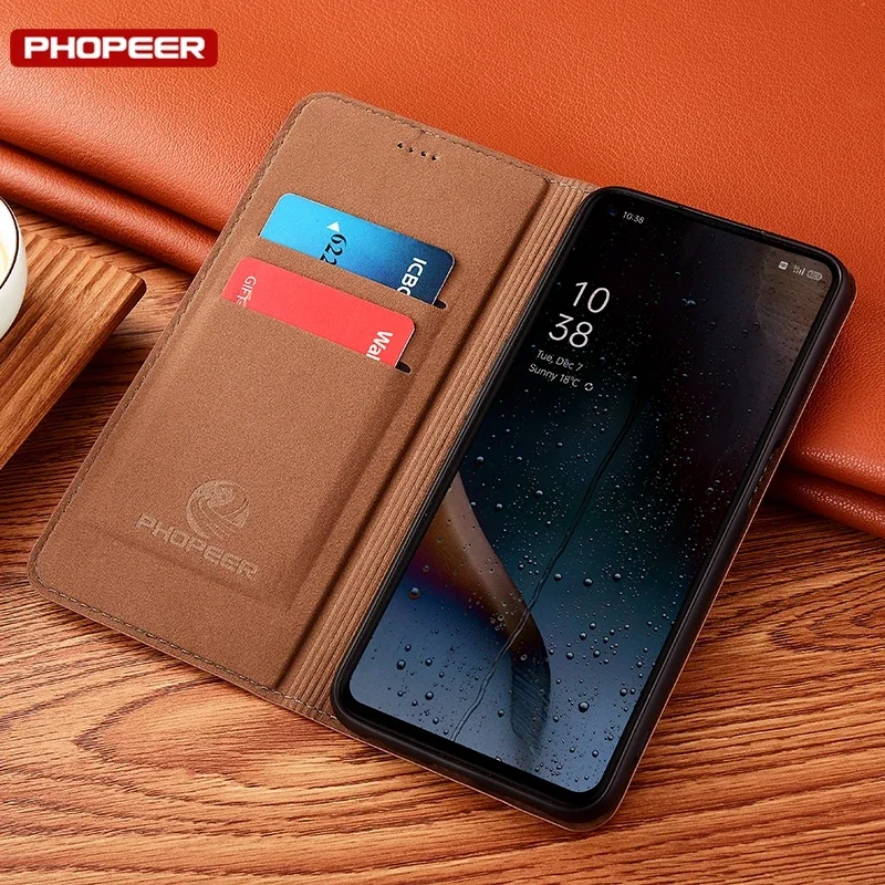 Luxury Genuine Leather Case For Xiaomi Poco M6 M2 M3 M4 M5S X3 X4 X5 X6 Pro F3 F4 F5 4G 5G GT NFC Pro Flip Wallet Phone Cover