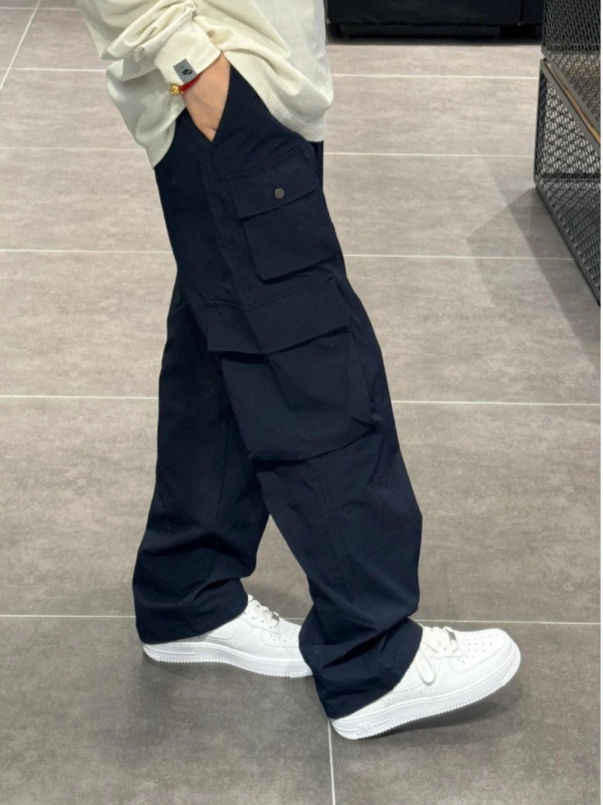 

Tall Men's Summer Thin Ice Silk Qui Dry Paratrooper Pants Climbing Mountain Workwear Trousers Loose Fit Casual Leisure