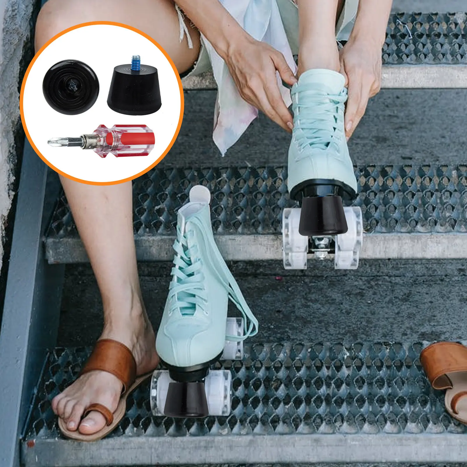 

1Set Roller Skates Toe Stop Rubber Brake Stoppers Professional Replaceable Wear Resistant Skate Brakes Quick Release