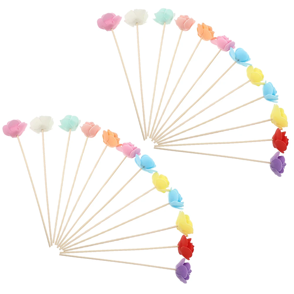 

24Pcs Aroma Rattan Flowers Colorful Home Decor Fast Absorption Relaxing Fragrance Aromatherapy Sticks Home Diffuser Sticks