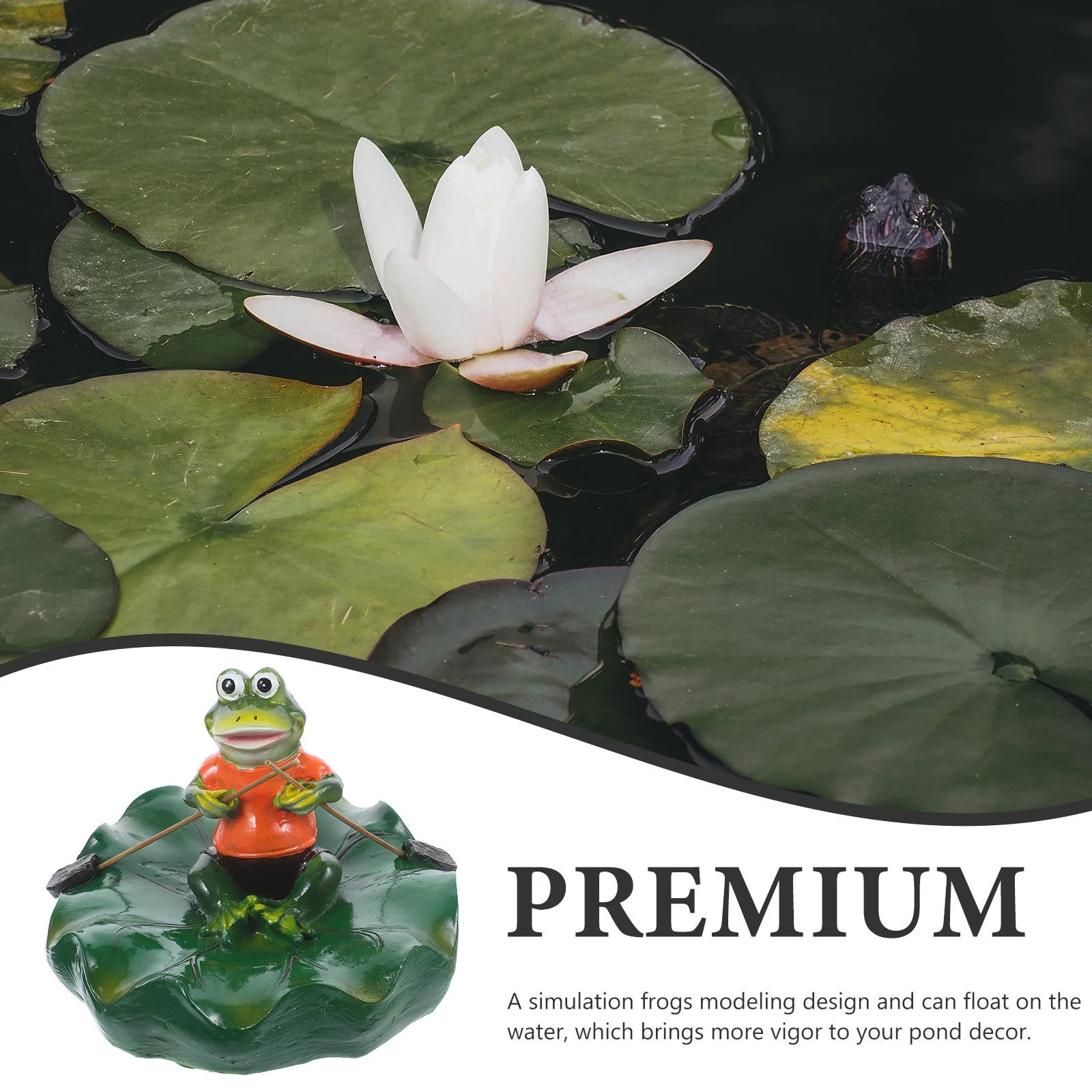 

Resin Floating Frog Decoration Outdoor Garden Pond Floating Frog Statue Lightweight Water Resistant Lawn Decor