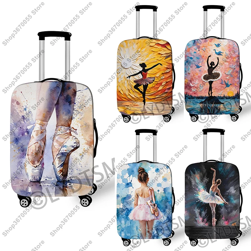 

Elegant Ballet Dancer Galaxy Print Luggage Covers for Travel Ballerina Suitcase Protective Cover Anti-dust Trolley Case Cove