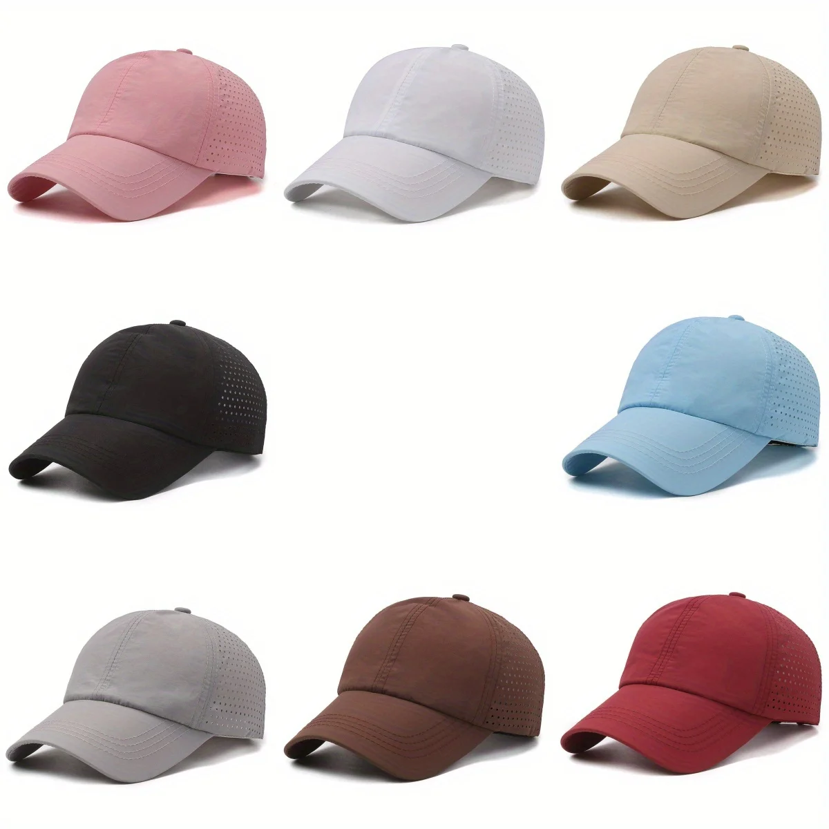 

Summer Unisex Quick-drying Thin Section Baseball Cap Outdoor Sunshade Solid Color Snapback Breathable Small Hole Sun Hat Dad Hat