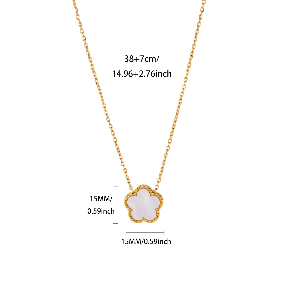 Lucky Clover Flower Necklaces for Women Gold Color Stainless Steel Clover Pedant Necklace Valentine Party Trendy Jewelry Gift