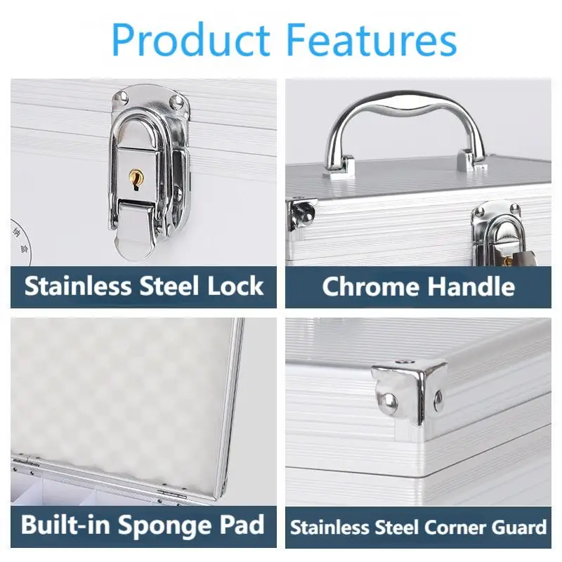 New Ink Stamp Safe Official Seal Storage Box Aluminum Alloy With Lock Financial Inner Compartment Manual Adjust for Bank Office