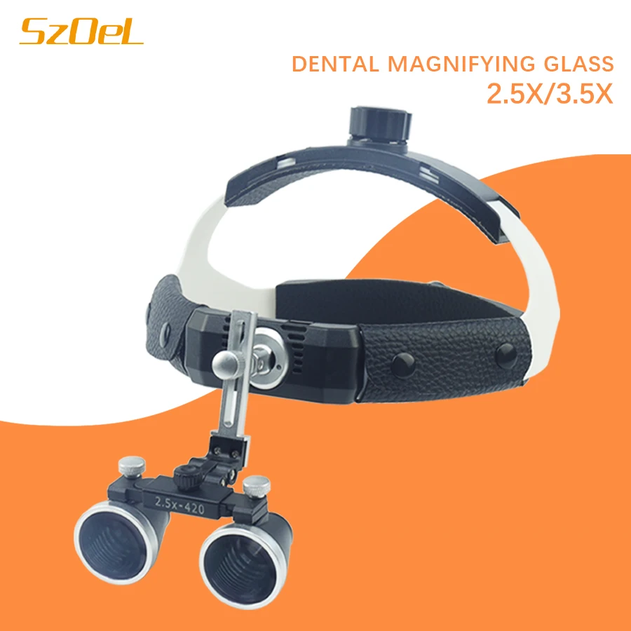 

Dental Loupe 2.5 3.5x 420mm Working Distance Lab Medical Magnification Binocular Helmet Head-Mounted Magnifier Surgery Surgical