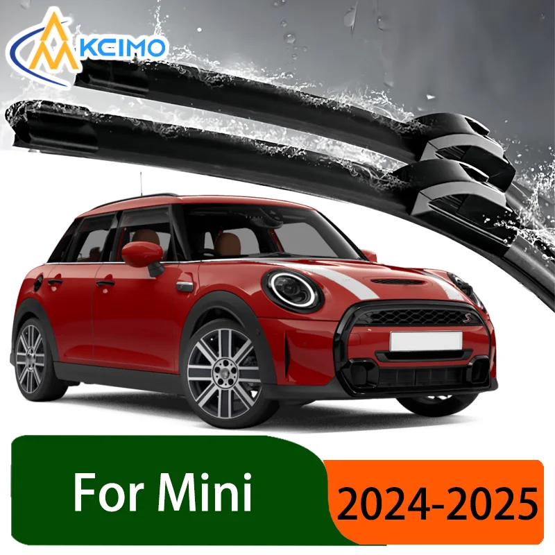 

Silent Black Front Wiper Blades Set for Mini Hatch Mk IV F66 2024-2025 Auto Windscreen Windshield Window Wiper Accessories