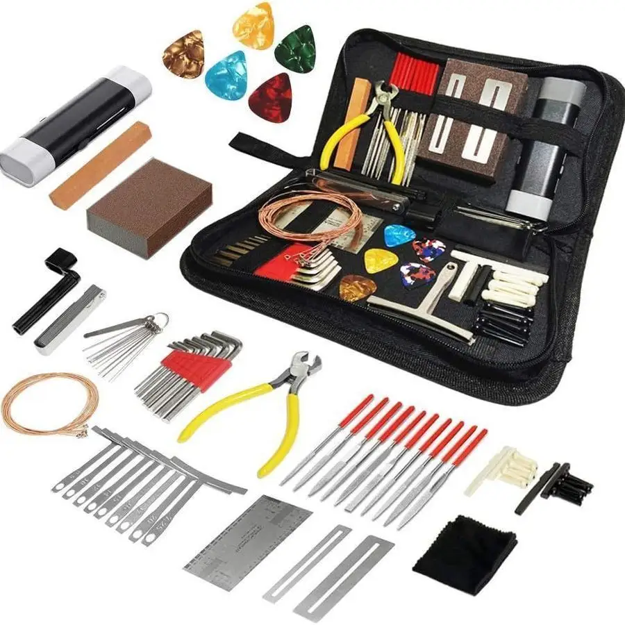 72Pcs Professional Guitar Repair Tool Kit For Guitar Ukulele Bass Banjo String Instrument Maintenance Setup Beginner DIY Tools