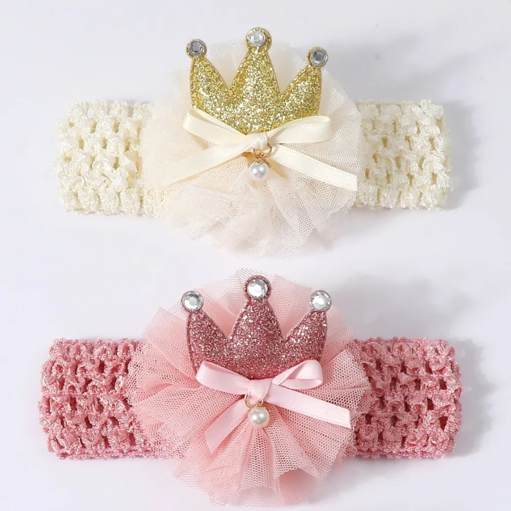 

Baby Tiara Headband Korean Children's Hair Bands Kids Hair Accessories Lace Bow Crown for Newborn Girls' Hair Accessory Headband