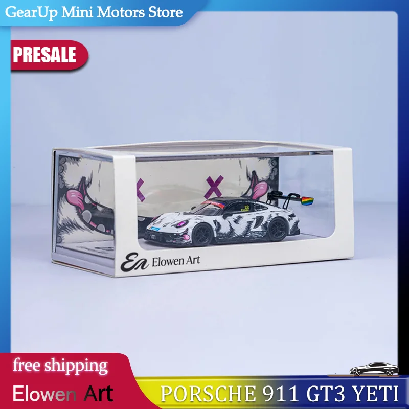 

Новая модель Elowen Art 1:64 Porsche 911 GT3 Yeti с окраской, литая миниатюрная модель из сплава, спортивный автомобиль Porsche, подарочная версия с двигателем, игрушка-подарок