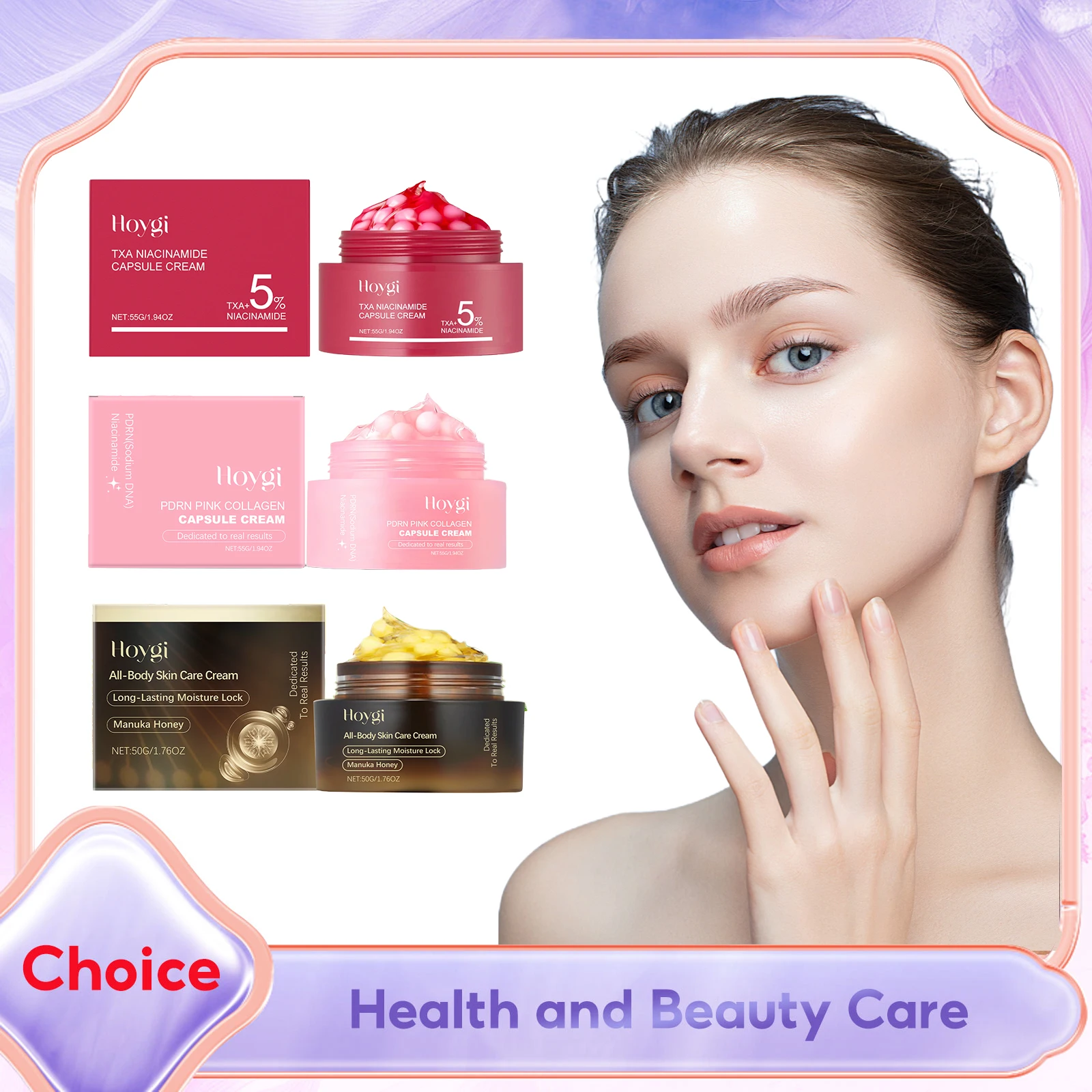 

Collagen Capsule Cream Face Moisturizer Niacinamide for Uneven Skin Tone Glow Hydration Firming Wrinkles Hyaluronic Acid Serum