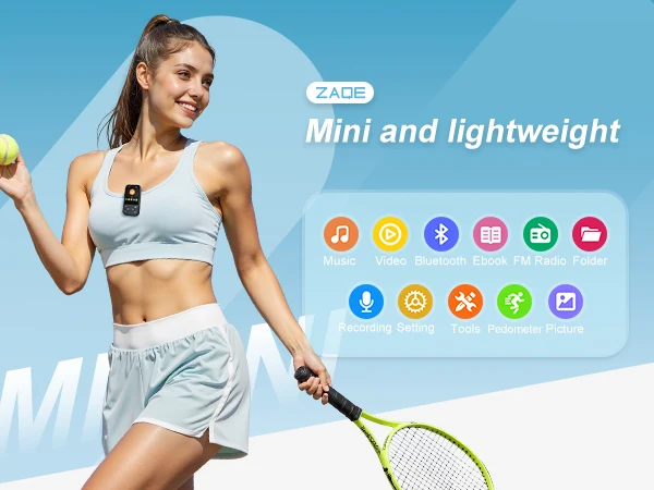 64 GB Clip-on-Bluetooth-5.3-MP3-Player, tragbarer Hi-Fi-Sport-Digital-Musikplayer mit FM-Radio und Aufnahmefunktion, für Laufen und Kinder – Detail 1