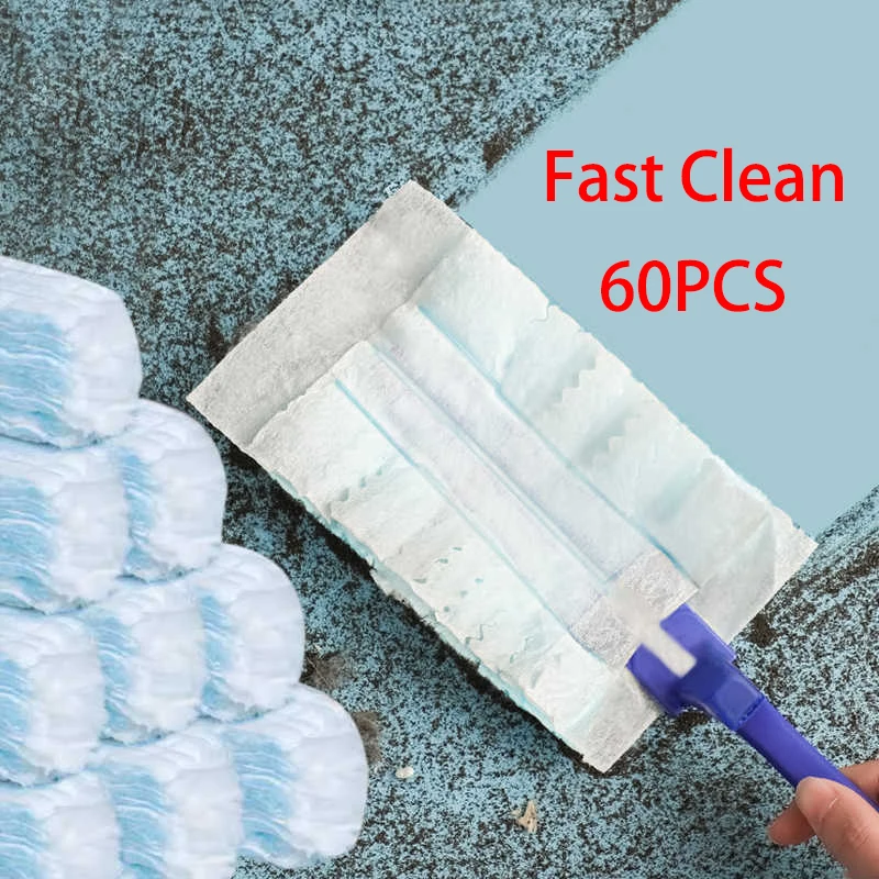 60PCS Electrostatic Dust Collector for Household Disposable Fiber Cloth Tabletop Cleaning Sweeping and Cleaning