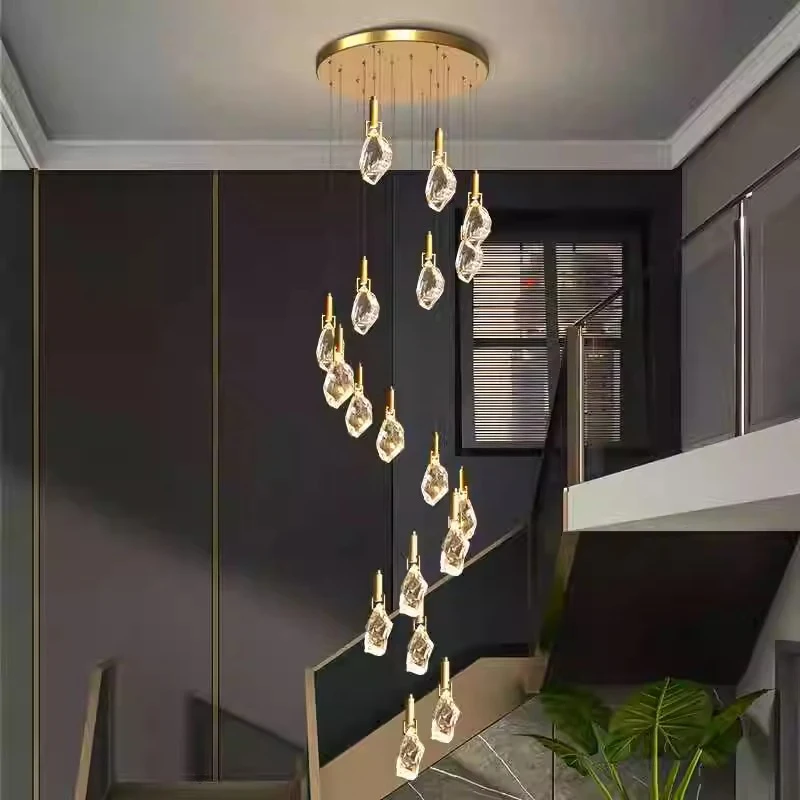 

Modern Crystal stair chandelier lights indoor lighting Ceiling lamp hanging light led Chandeliers for living room indoor lightin