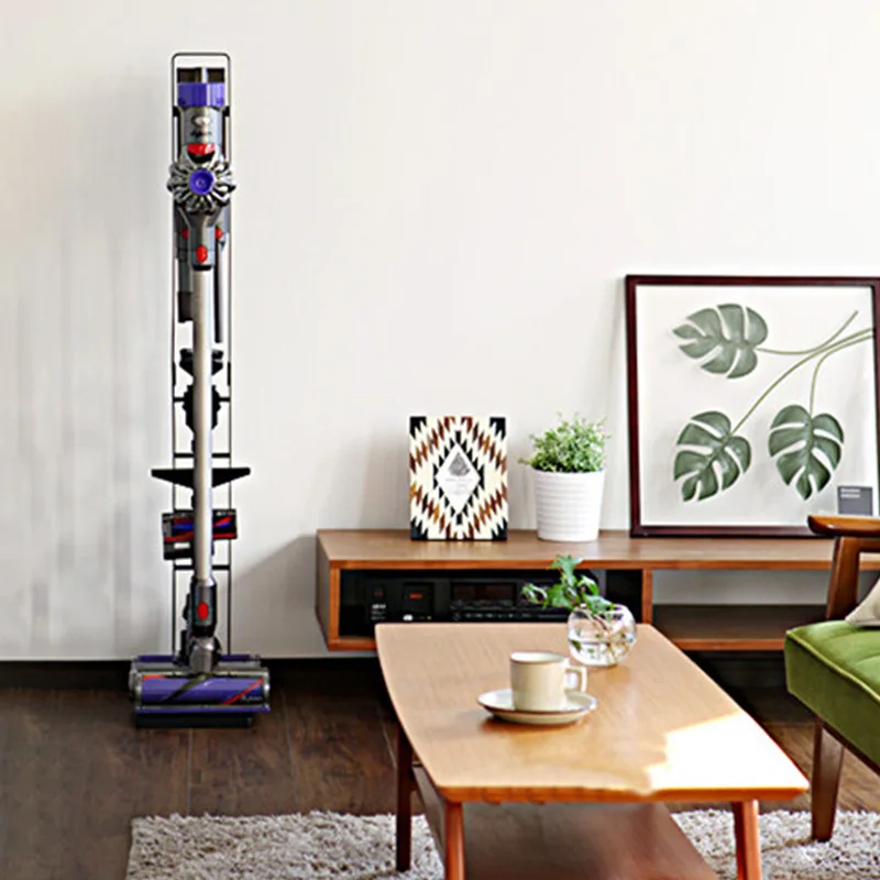 Adjustable Vacuum Cleaner Storage Rack with Ground Support Stand - Perfect for Storing Your Cleaning Essentials