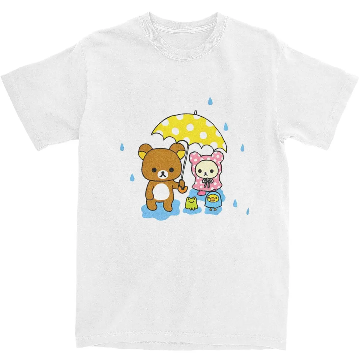 Copy Of Rilakkuma And Korilakkuma In The Rain T Shirt Harajuku T-Shirts Short Sleeve Vintage Tshirt