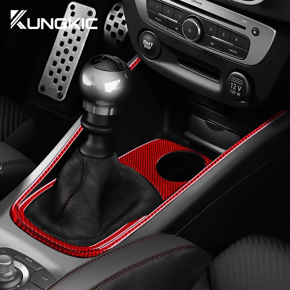 Picture 3: Real Soft Carbon Fiber Sticker For Renault Fluence Megane 2009 2010 2011 2012 2013 2014 2015 LHD RHD Gear Shift Interior Panel