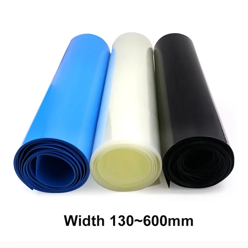 

1/5m 18650 Battery Wrap Width 130mm ~ 600mm PVC Heat Shrink Tube Pack Insulated Lithium Case Film Cable Sleeve Shrink Wrap