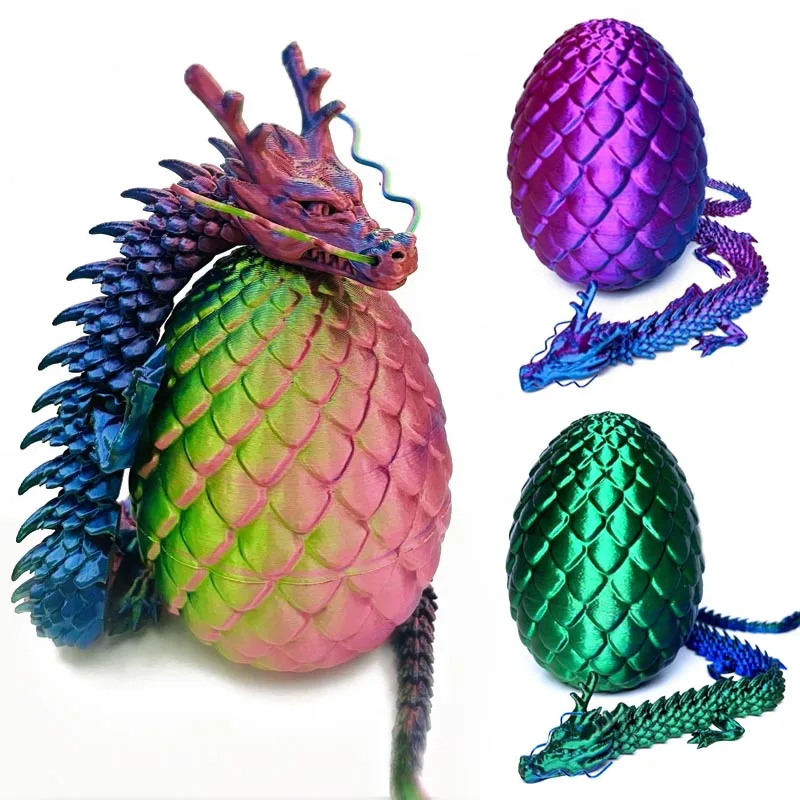 3D Printed Dragon with Egg Joints Full Body Joints That Can Be Moved and Rotated Desktop Decorations Creative Children's Toys
