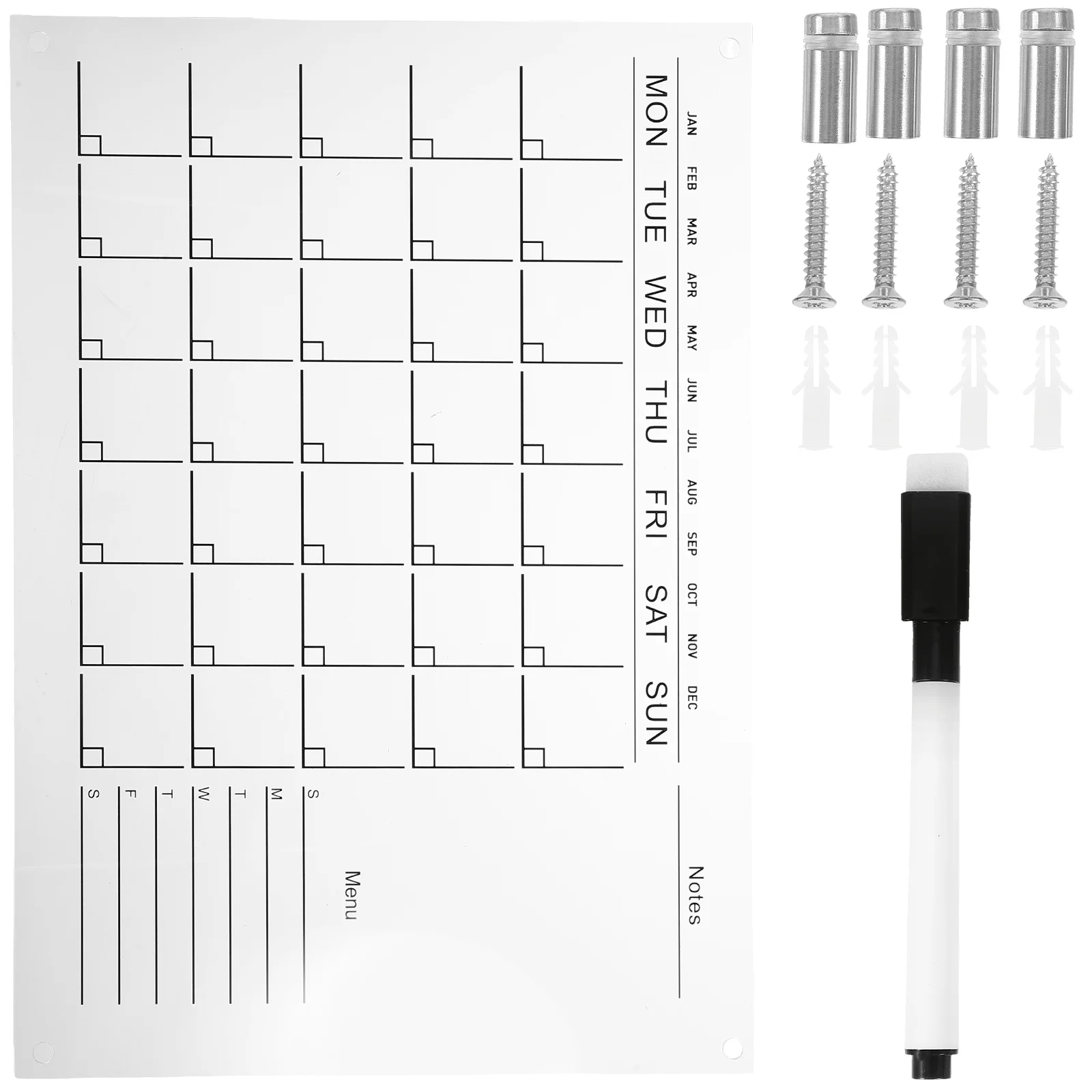 Bureaukalenders Wekelijks plannerbord Hangend acryl Helder Droog wissen Huishoudelijk Transparant voor koelkastreizen