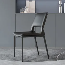 JOYLIVE Nordic Modern Leather Dining Chair Can Be Customized Simple Backrest Leisure Chair Household Light Luxury Makeup Chair