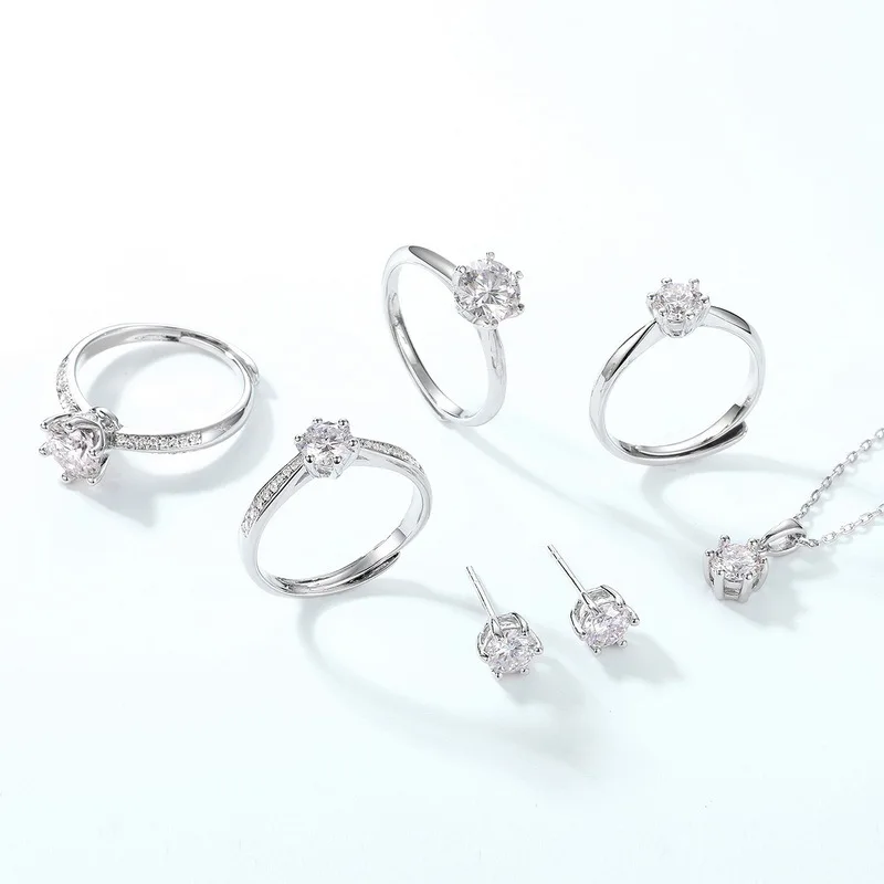 قلادة مويسانيتي من الفضة الإسترليني S925 جديدة، مجوهرات زفاف عصرية ومتعددة الاستخدامات على الطراز الأوروبي والأمريكي