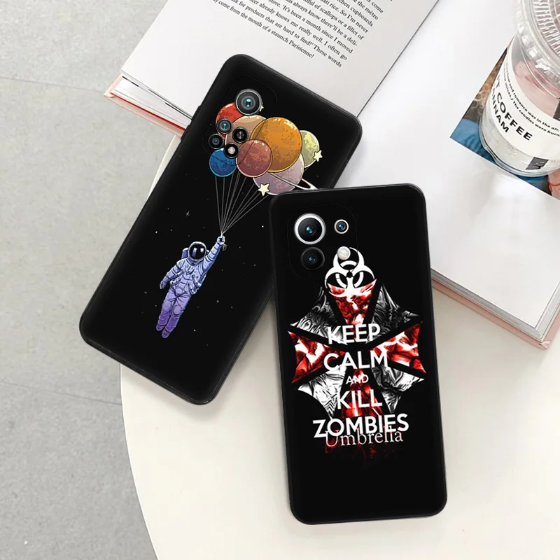 Phone Case For Redmi 10C 10A Note 11 Pro 10 10s 11s Colourful Balloon Xiaomi 10t 11t Lite Black Soft Protective Cover