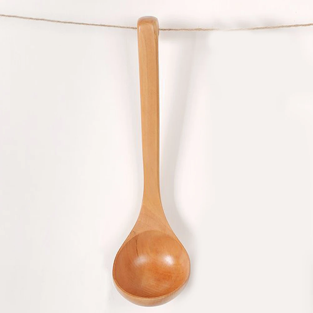 

Japanese Wooden Ladle Spoon for Cooking Long H Soup Spoons Rice Paddle Ramen Serving Wok Spoons Kitchen Tools