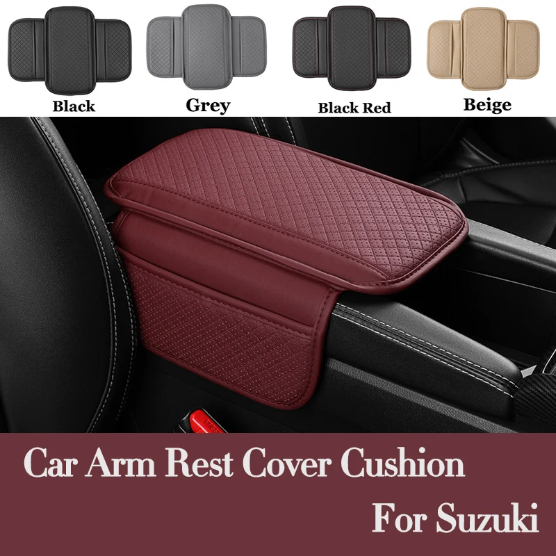 Car Armrest Storage Box Cushion PU Leather Pad For Suzuki Jimny Grand Vitara Sx4 Swift Alto Interior Accessories