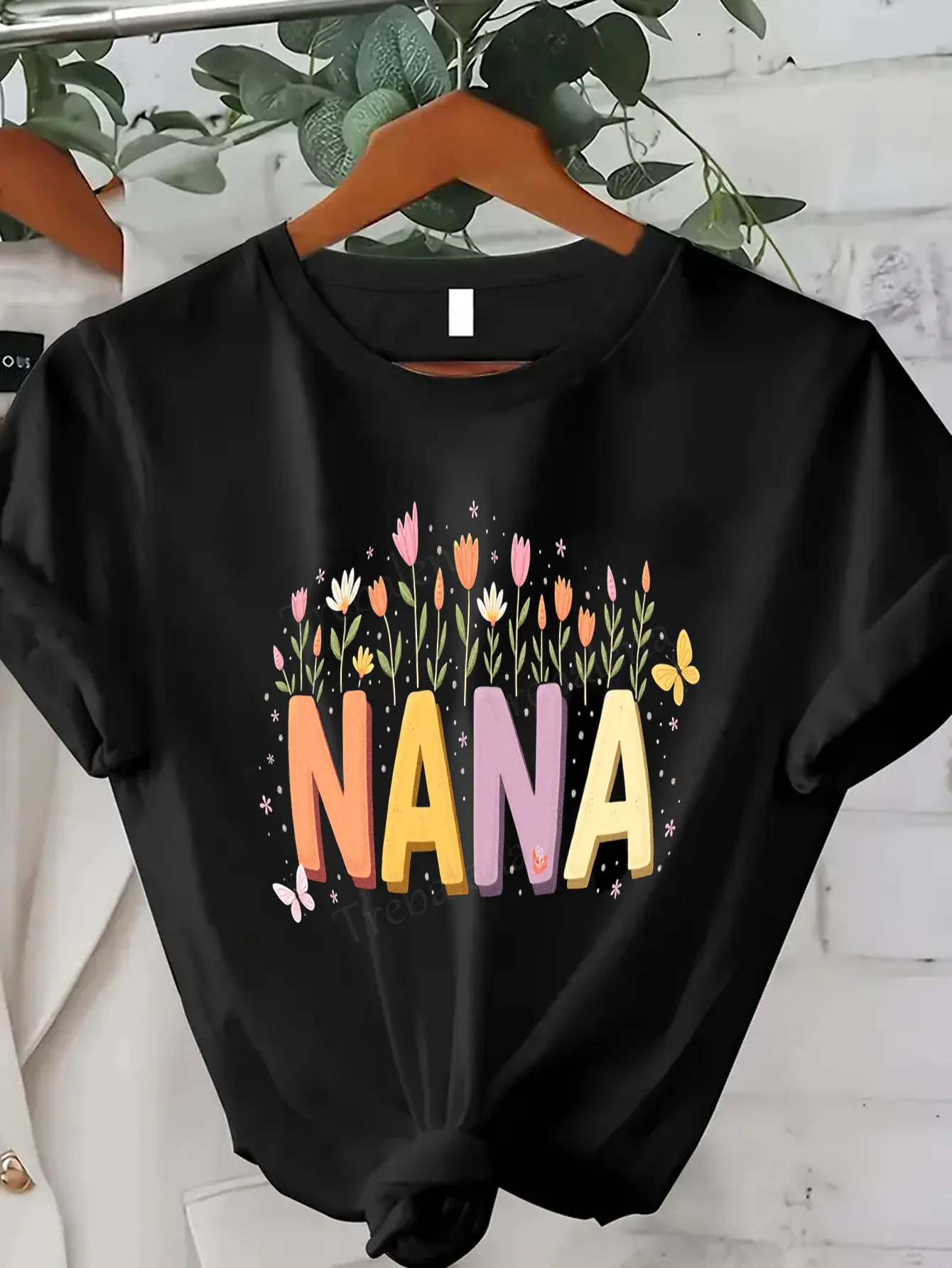 

Women T-shirt Floral Nana Tee - Cute Grandmother Gift for Women