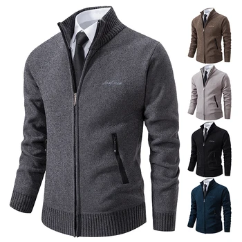 2023 Knitwear Spring and Autumn Men's Stand-up Collar Thick Warm Cardigan Sweater Winter Loose Casual Coat 2 2023 Knitwear Spring and Autumn Men's Stand-up Collar Thick Warm Cardigan Sweater Winter Loose Casual Coat 2